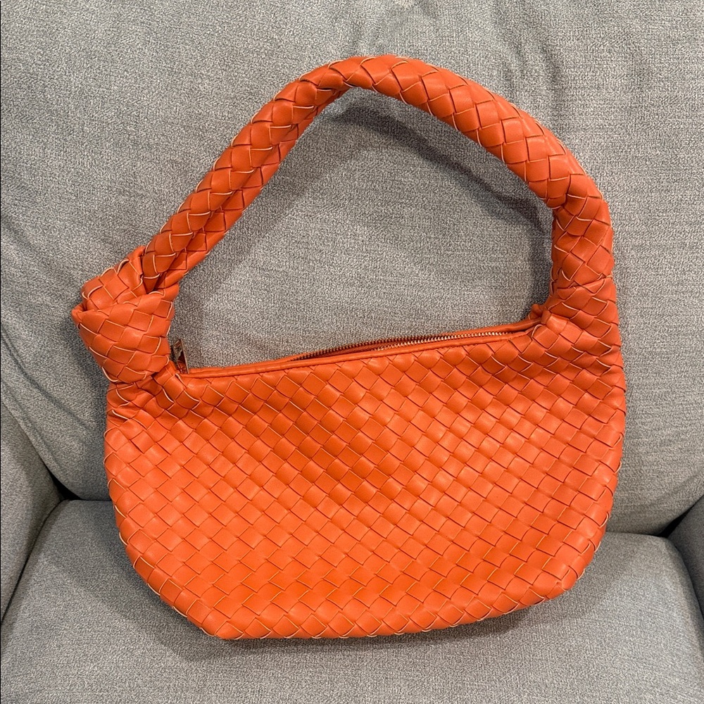 A New Day Orange Woven Shoulder Bag
